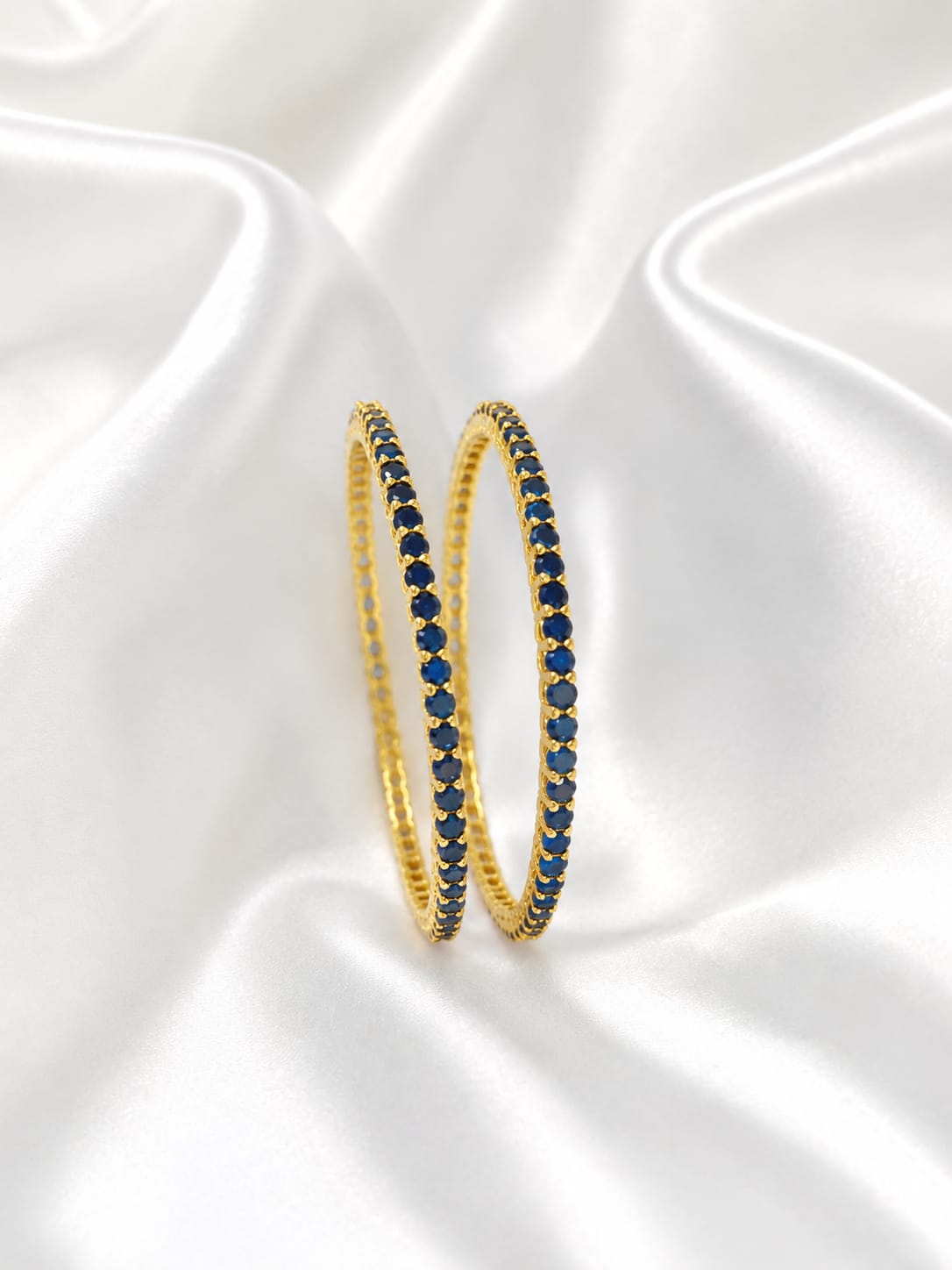 💙Blue Stone💎Gold-Tone Bangles