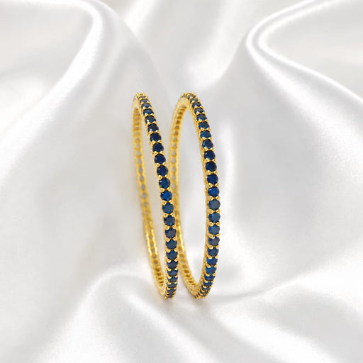 💙Blue Stone💎Gold-Tone Bangles