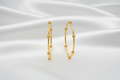 Simple Gold-Tone Beaded Bangles