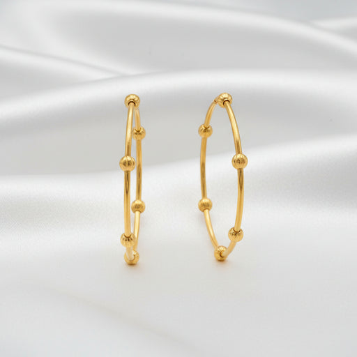 Simple Gold-Tone Beaded Bangles