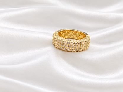 Elegance Meets Brilliance: Multi-Row Pavé Band Ring