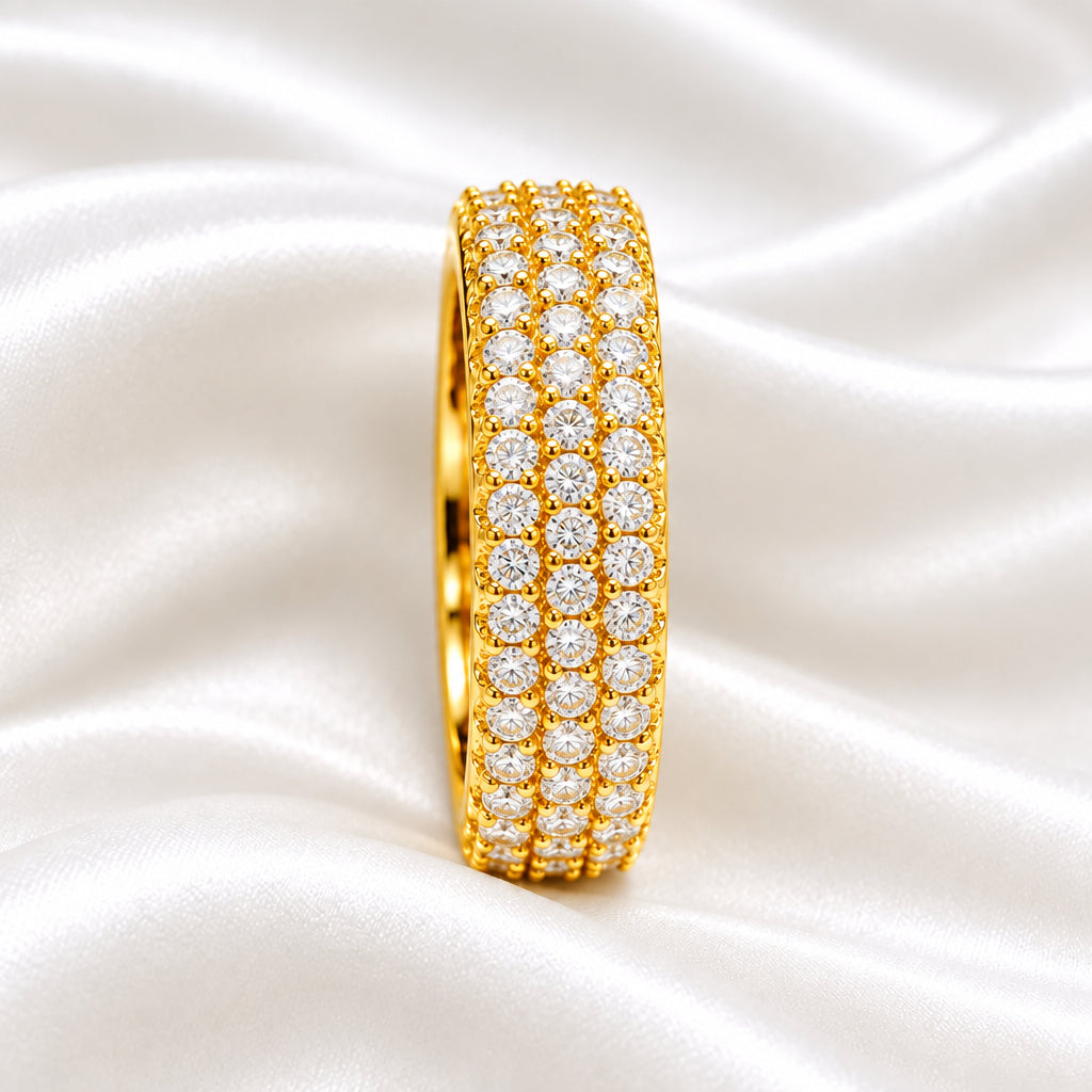 Elegance Meets Brilliance: Multi-Row Pavé Band Ring