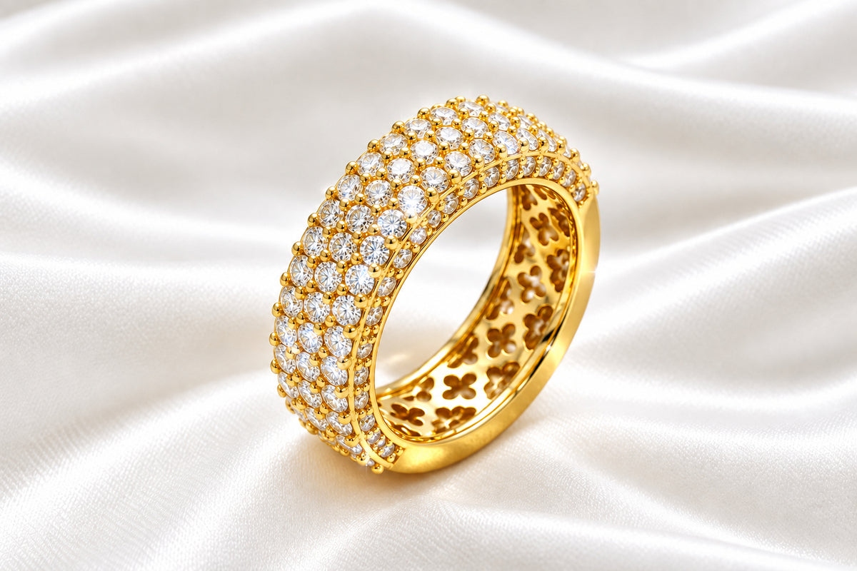 Elegance Meets Brilliance: Multi-Row Pavé Band Ring