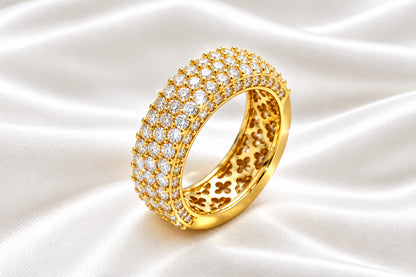 Elegance Meets Brilliance: Multi-Row Pavé Band Ring