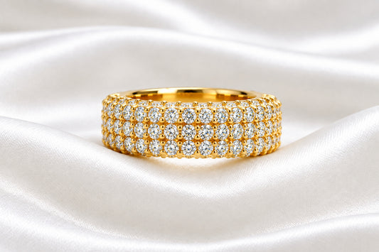 Elegance Meets Brilliance- Multi-Row Pavé Band Ring