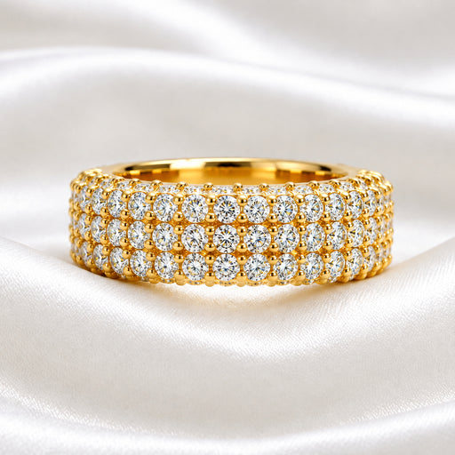 Elegance Meets Brilliance: Multi-Row Pavé Band Ring
