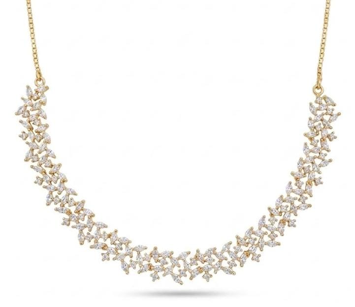 Sparkling Contemporary Zircon Cluster Layered Necklace and Earrings