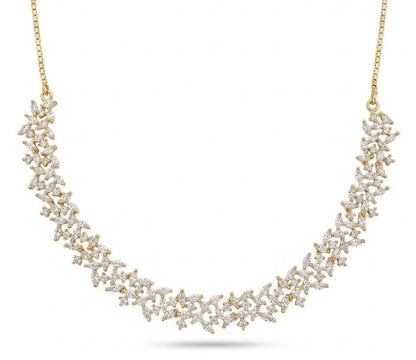Sparkling Contemporary Zircon Cluster Layered Necklace and Earrings