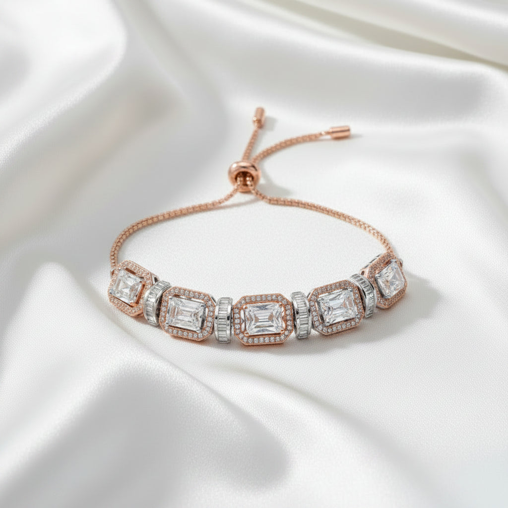 Luxury Emerald, Ruby & White Crystal Statement Bracelets | Gold & Rose Gold Finish