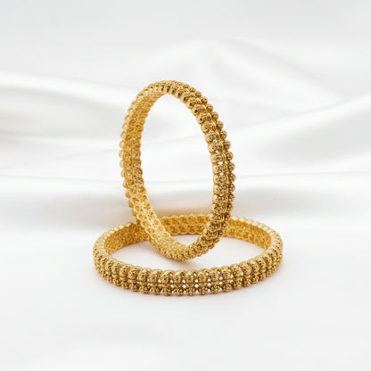 Traditional Gold-Plated Antique Design Bangles Set