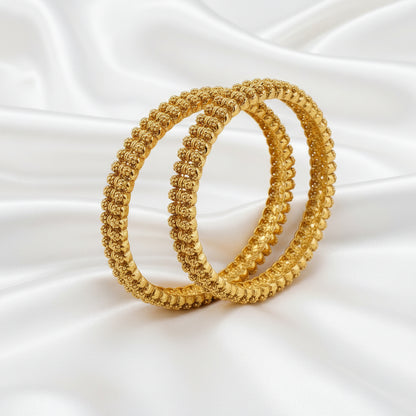 Traditional Gold-Plated Antique Design Bangles Set