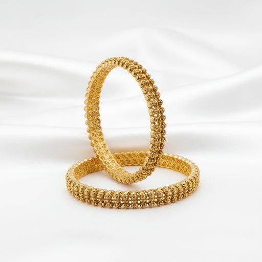 Traditional Gold-Plated Antique Design Bangles Set