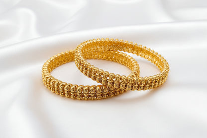 Traditional Gold-Plated Antique Design Bangles Set
