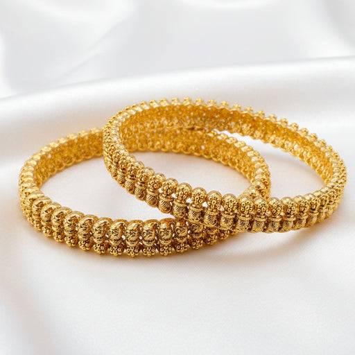 Traditional Gold-Plated Antique Design Bangles Set