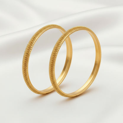 Elegant Gold Plated Textured Designer Bangle Set for Women