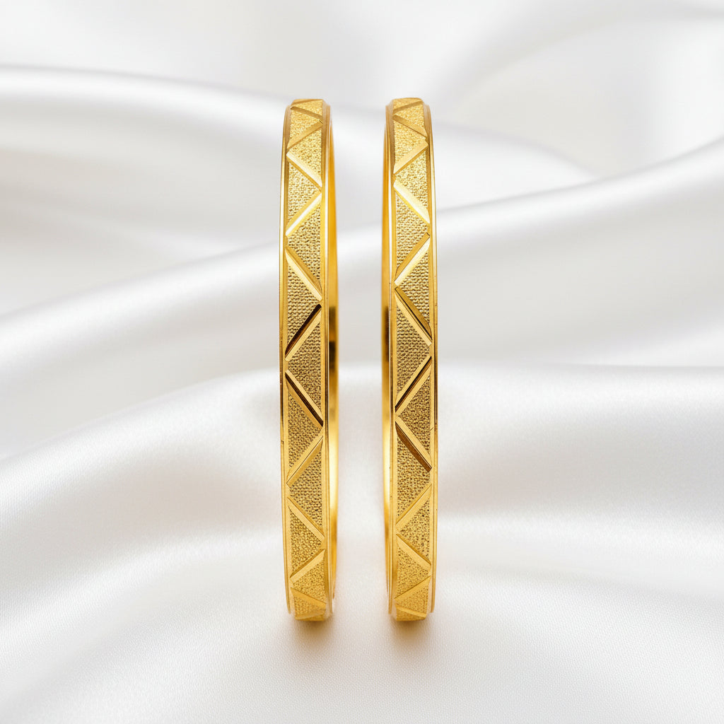 Elegant Gold-Tone Geometric Bangle Bracelet