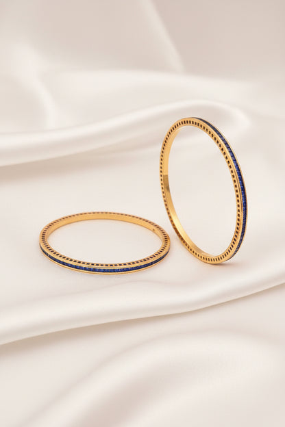 Gold-Plated Zircon Channel-Set Bangles