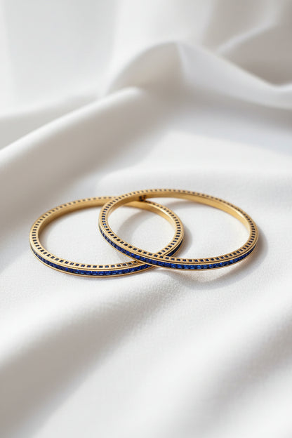 Gold-Plated Zircon Channel-Set Bangles