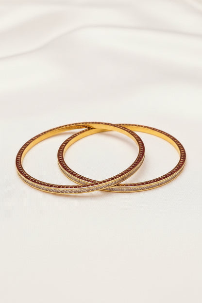 Gold-Plated Zircon Channel-Set Bangles