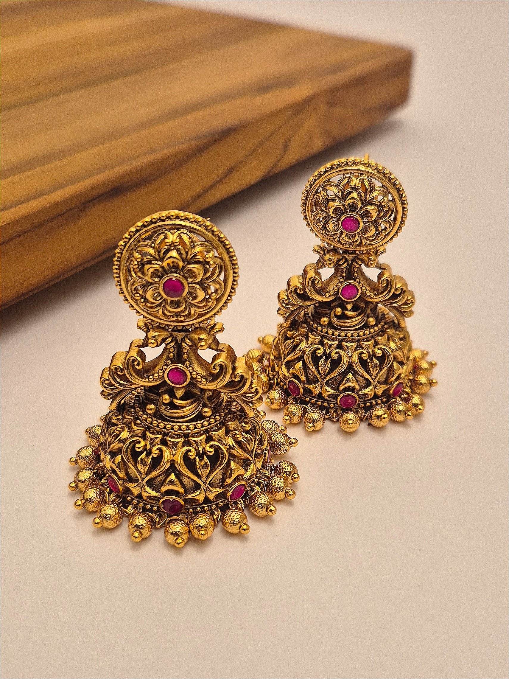 Antique Jhumukas EAR-AQ-KP-028