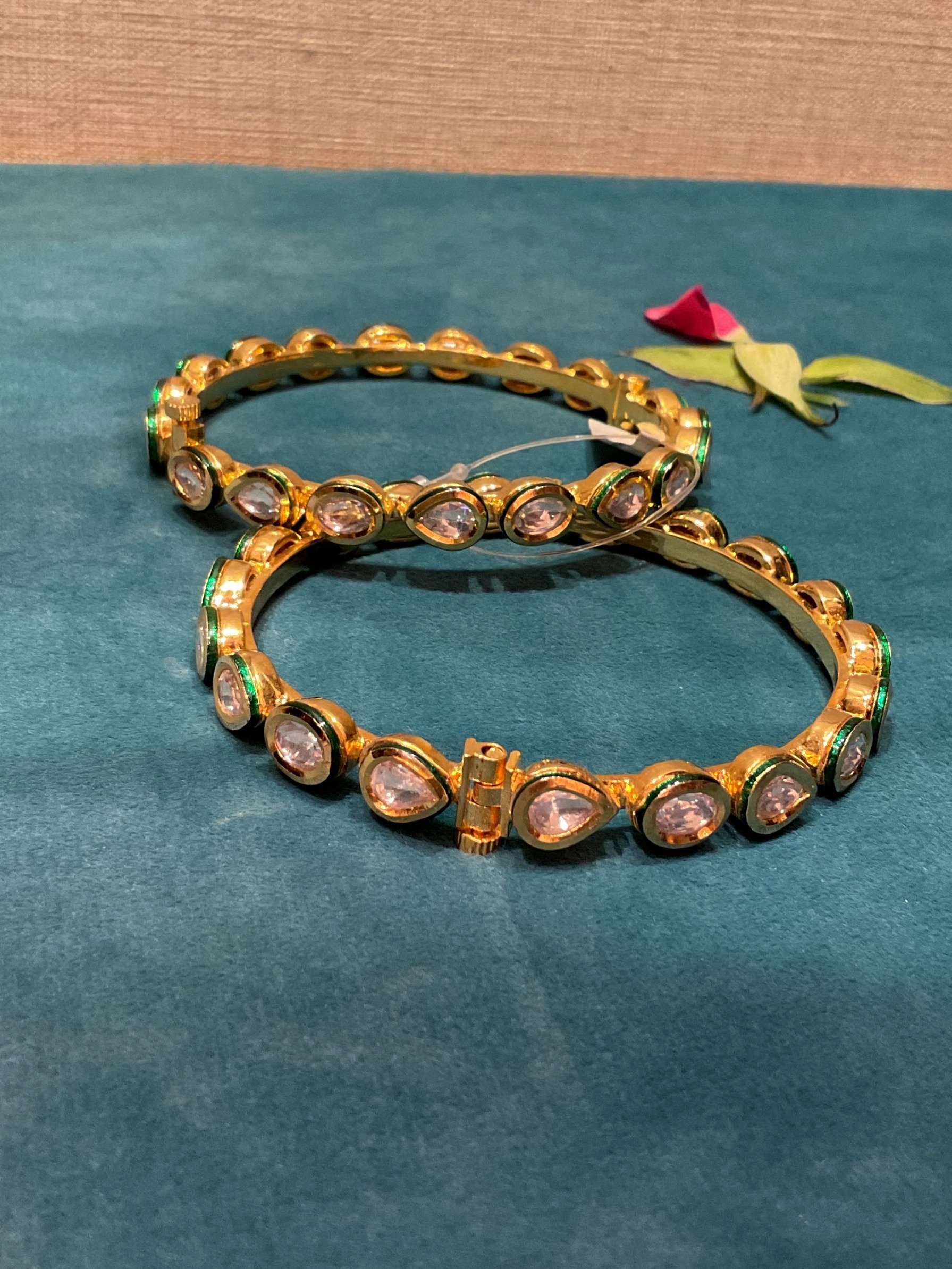 Kundan Bangles BNG-AQ-KD-004