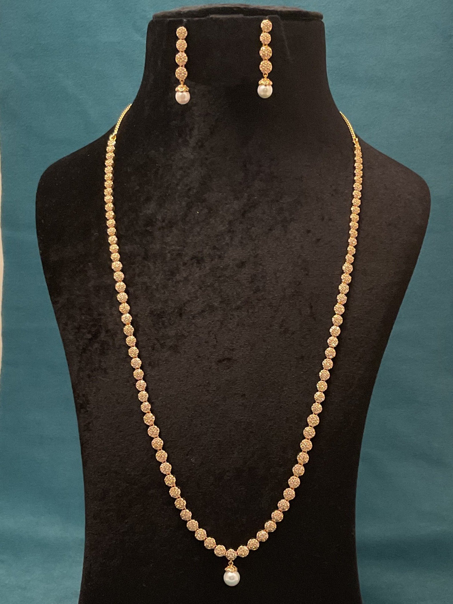 Zircon long necklace NCL-GP-ZC-001